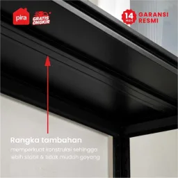 PIRA - HOGAN MSU 100X180 RAK BESI / RAK SUSUN SERBAGUNA / RAK SUSUN BESI / RAK PENYIMPANAN warna BLACK - PIRA - foto 2