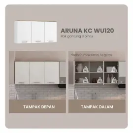 PIRA METROPOLIS OX - ARUNA KC WU120 RAK DAPUR / RAK GANTUNG DAPUR / KITCHEN SET ATAS 3 PINTU warna WHITE - PRO OAK - PIRA METROPOLIS OX - foto 3
