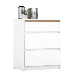 PIRA METROPOLIS OX -  HIRO CH3 LEMARI LACI 3 SUSUN warna WHITE - PRO OAK - PIRA METROPOLIS OX - foto 5