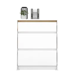 PIRA METROPOLIS OX -  HIRO CH3 LEMARI LACI 3 SUSUN warna WHITE - PRO OAK - PIRA METROPOLIS OX - foto 2