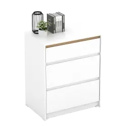 PIRA METROPOLIS OX -  HIRO CH3 LEMARI LACI 3 SUSUN warna WHITE - PRO OAK - PIRA METROPOLIS OX - foto 6