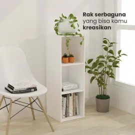 PIRA METROPOLIS - HAKO SU 3X1 RAK 3 SUSUN / RAK SUSUN SERBAGUNA / RAK BUKU warna WHITE - PIRA METROPOLIS - foto 2