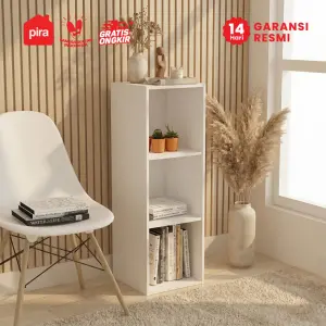PIRA METROPOLIS - HAKO SU 3X1 RAK 3 SUSUN / RAK SUSUN SERBAGUNA / RAK BUKU warna WHITE - PIRA METROPOLIS - foto 1
