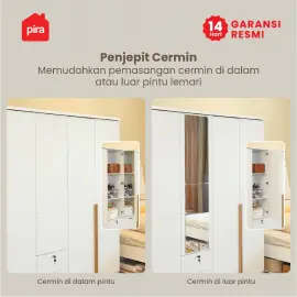 PIRA METROPOLIS -  YONA 5P 2DR LEMARI PAKAIAN 5 PINTU DENGAN 2 LACI warna WHITE - PRO OAK - PIRA METROPOLIS - foto 11