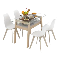 PIRA - NOBBEY DT120 MEJA MAKAN warna PRO OAK - PIRA - foto 9
