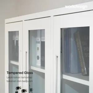 WORKDESIGN BURO AVA MBC 3 HG RAK BUKU BESI / LEMARI ARSIP KANTOR warna WHITE - WORKDESIGN - foto 3