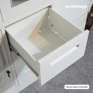 WORKDESIGN BURO AVA MBC 3 HG RAK BUKU BESI / LEMARI ARSIP KANTOR warna WHITE - WORKDESIGN - foto 5