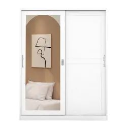 PIRA - SCHON 150A N MWDSL LEMARI PAKAIAN BESI SLIDING / PINTU GESER warna WHITE - PIRA - foto 3