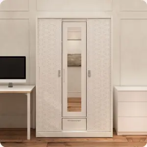 PIRA METROPOLIS -  VILO 3SSL A MWD LEMARI PAKAIAN BESI 3 PINTU SLIDING / PINTU GESER warna WHITE - METROPOLIS - foto 1