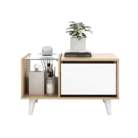 PIRA METROPOLIS - KESHA CTDS MEJA RIAS / MEJA SAMPING / MEJA MULTIFUNGSI / MEJA TAMU warna PRO OAK - WHITE - PIRA METROPOLIS - foto 6