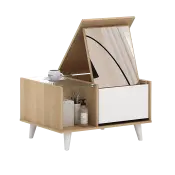 PIRA METROPOLIS - KESHA CTDS MEJA RIAS / MEJA SAMPING / MEJA MULTIFUNGSI / MEJA TAMU warna PRO OAK - WHITE - PIRA METROPOLIS - foto 7