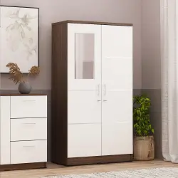 PIRA METROPOLIS - ALBA 2PM LT LEMARI PAKAIAN MEDIUM 2 PINTU warna AMERICAN WALNUT - WHITE - WHITE - METROPOLIS - foto 10