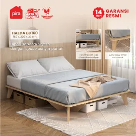 PIRA - HAEDA BD160 DIPAN / DIPAN TEMPAT TIDUR / ALAS KASUR / RANJANG warna PRO OAK - PIRA - foto 1