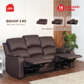 PIRA - BISHOP 3 RS SOFA RECLINER / SOFA 3 SEAT warna DARK BROWN - BAVARIAN - foto 2