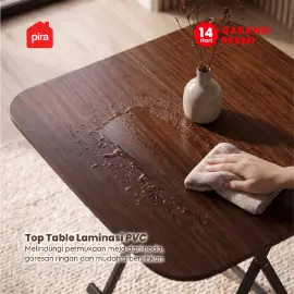 PIRA - COMPACT FT100 MEJA MAKAN / MEJA LIPAT / MEJA TERAS / MEJA CAFE / KURSI MAKAN / KURSI LIPAT / MEJA MAKAN SET KURSI warna BROWN WOOD - PIRA - foto 4
