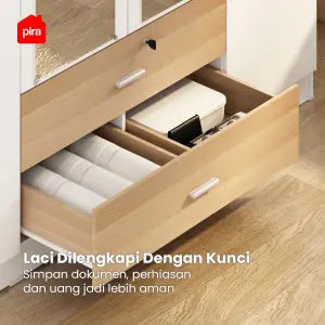 PIRA METROPOLIS OX -  ASTA 5PL A LEMARI PAKAIAN 5 PINTU DENGAN 2 LACI / LEMARI BAJU warna WHITE - PRO OAK - PIRA METROPOLIS - foto 6