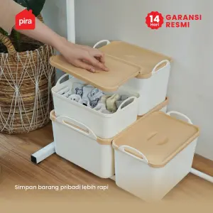 PIRA - MIYA PSB KOTAK PENYIMPANAN / BOX PENYIMPANAN BARANG / BOX PLASTIK / KOTAK PLASTIK / CONTAINER BOX PLASTIK warna WHITE - CREAM - PIRA - foto 2