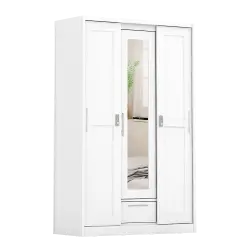 PIRA - SCHON 3A SSL MWD LEMARI PAKAIAN BESI 3 PINTU SLIDING / PINTU GESER warna WHITE - PIRA - foto 2