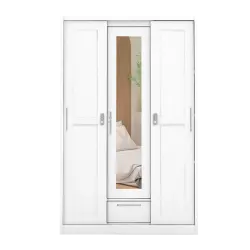 PIRA - SCHON 3A SSL MWD LEMARI PAKAIAN BESI 3 PINTU SLIDING / PINTU GESER warna WHITE - PIRA - foto 3