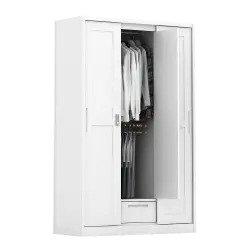 PIRA - SCHON 3A SSL MWD LEMARI PAKAIAN BESI 3 PINTU SLIDING / PINTU GESER warna WHITE - PIRA - foto 4