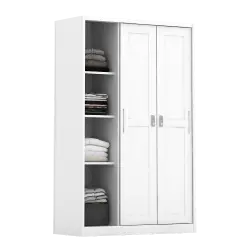 PIRA - SCHON 3A SSL MWD LEMARI PAKAIAN BESI 3 PINTU SLIDING / PINTU GESER warna WHITE - PIRA - foto 5