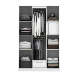 PIRA - SCHON 3A SSL MWD LEMARI PAKAIAN BESI 3 PINTU SLIDING / PINTU GESER warna WHITE - PIRA - foto 7