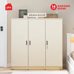 PIRA METROPOLIS OX - ARUNA BLS120 LEMARI PAKAIAN 3 PINTU FULL RAK warna PRO OAK - LIGHT TAUPE - PIRA METROPOLIS OX - foto 3