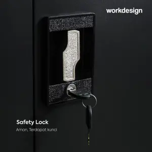 WORKDESIGN BURO AVA MBC 2 RAK BUKU BESI / LEMARI ARSIP KANTOR warna BLACK - WORKDESIGN - foto 5