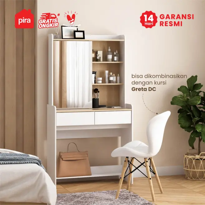 PIRA METROPOLIS -  SOLA DS80 SL MEJA RIAS DENGAN STOP KONTAK warna WHITE - PRO OAK - PIRA METROPOLIS - foto 6