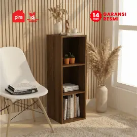 PIRA METROPOLIS - HAKO SU 3X1 RAK 3 SUSUN / RAK SUSUN SERBAGUNA / RAK BUKU warna BROWN WALNUT - PIRA METROPOLIS - foto 1