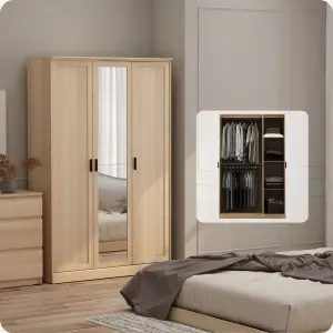 PIRA METROPOLIS - YORK 3P LEMARI PAKAIAN 3 PINTU warna PRO OAK - PIRA METROPOLIS - foto 2