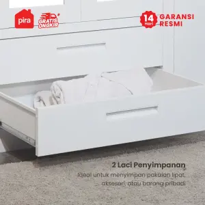 PIRA -  STEEL 6P FGD MWD LEMARI PAKAIAN BESI 6 PINTU DENGAN LACI DAN LED warna WHITE - PIRA - foto 5