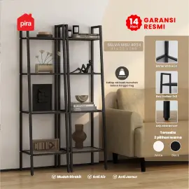 PIRA - SELVA MSU 40T4 RAK SUSUN SERBAGUNA / RAK BUKU / RAK SUSUN BESI / RAK SERBAGUNA / RAK PAJANGAN warna BLACK - PIRA - foto 1