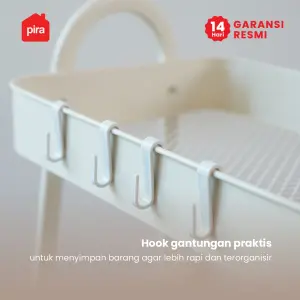 PIRA - MIKU MKT3 RAK TROLI / RAK PENYIMPANAN / RAK SERBAGUNA / RAK BESI 3 SUSUN DENGAN RODA warna CREAM - PIRA - foto 5