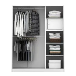 PIRA - SCHON 150A N MWDSL LEMARI PAKAIAN BESI SLIDING / PINTU GESER warna WHITE - PIRA - foto 6