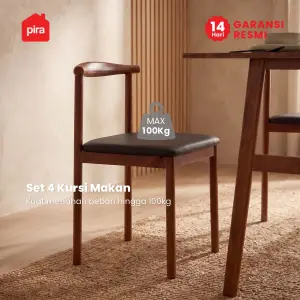 PIRA BAVARIAN - SIV DTS MEJA MAKAN SET DENGAN 4 KURSI warna DARK BROWN - BLACK - PIRA - foto 6