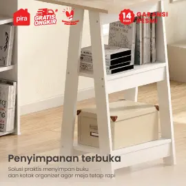 PIRA OX - NOAH DK MEJA KERJA / MEJA BELAJAR warna WHITE SM - PRO OAK - PIRA - foto 5