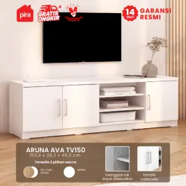 PIRA METROPOLIS - ARUNA AVA TV150 MEJA TV / RAK TV MINIMALIS warna WHITE - BAVARIAN - foto 1