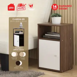 PIRA METROPOLIS - CLARISA NS MEJA SAMPING / NAKAS warna AMERICAN WALNUT - WHITE - PIRA METROPOLIS OX - foto 1