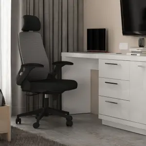 WORKDESIGN - TANO PC PR KURSI KANTOR / KURSI KERJA ERGONOMIS DENGAN LUMBAR SUPPORT warna BLACK - WORKDESIGN - foto 1