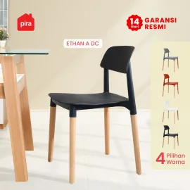 PIRA - ETHAN A DC KURSI MAKAN / KURSI BELAJAR / KURSI TERAS / KURSI SANTAI / KURSI CAFE / KURSI PLASTIK warna BLACK - PIRA - foto 1