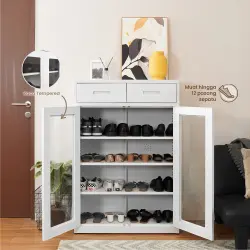 PIRA - BOLT MSR DR RAK SEPATU / LEMARI SEPATU BESI / RAK BESI SERBAGUNA warna WHITE - PIRA - foto 2