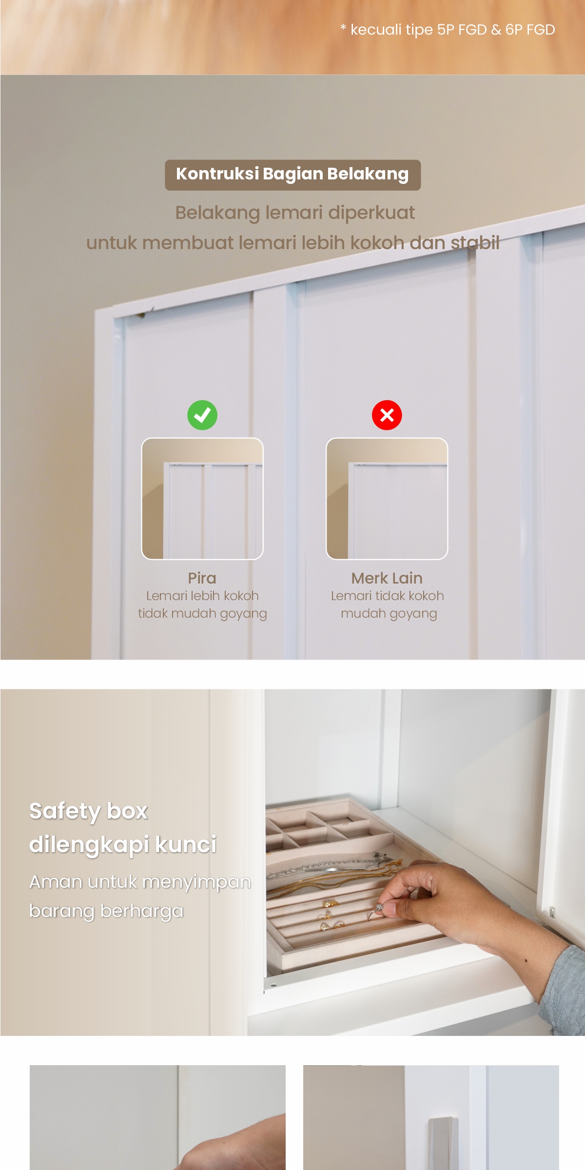Infografik PIRA OX -  RALF 90A MWDSL LEMARI PAKAIAN BESI SLIDING / PINTU GESER warna WHITE - PIRA - halaman 4