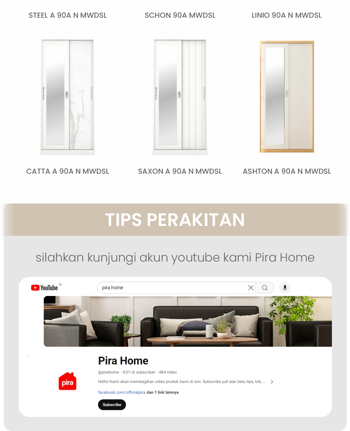 Infografik PIRA OX -  RALF 90A MWDSL LEMARI PAKAIAN BESI SLIDING / PINTU GESER warna WHITE - PIRA - halaman 6