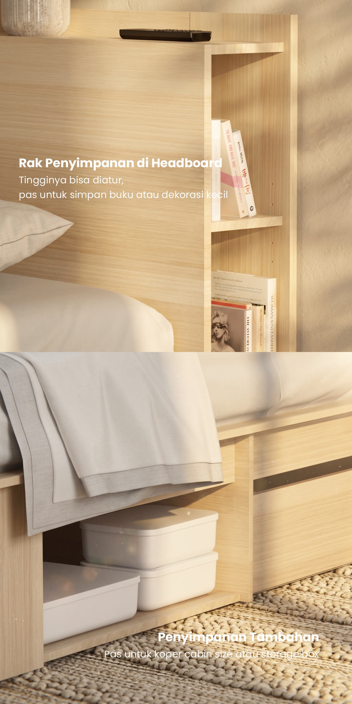 Infografik PIRA - MORGAN BD 160 DIPAN / RANJANG / TEMPAT TIDUR DENGAN LACI PENYIMPANAN warna PRO OAK - PIRA - halaman 4
