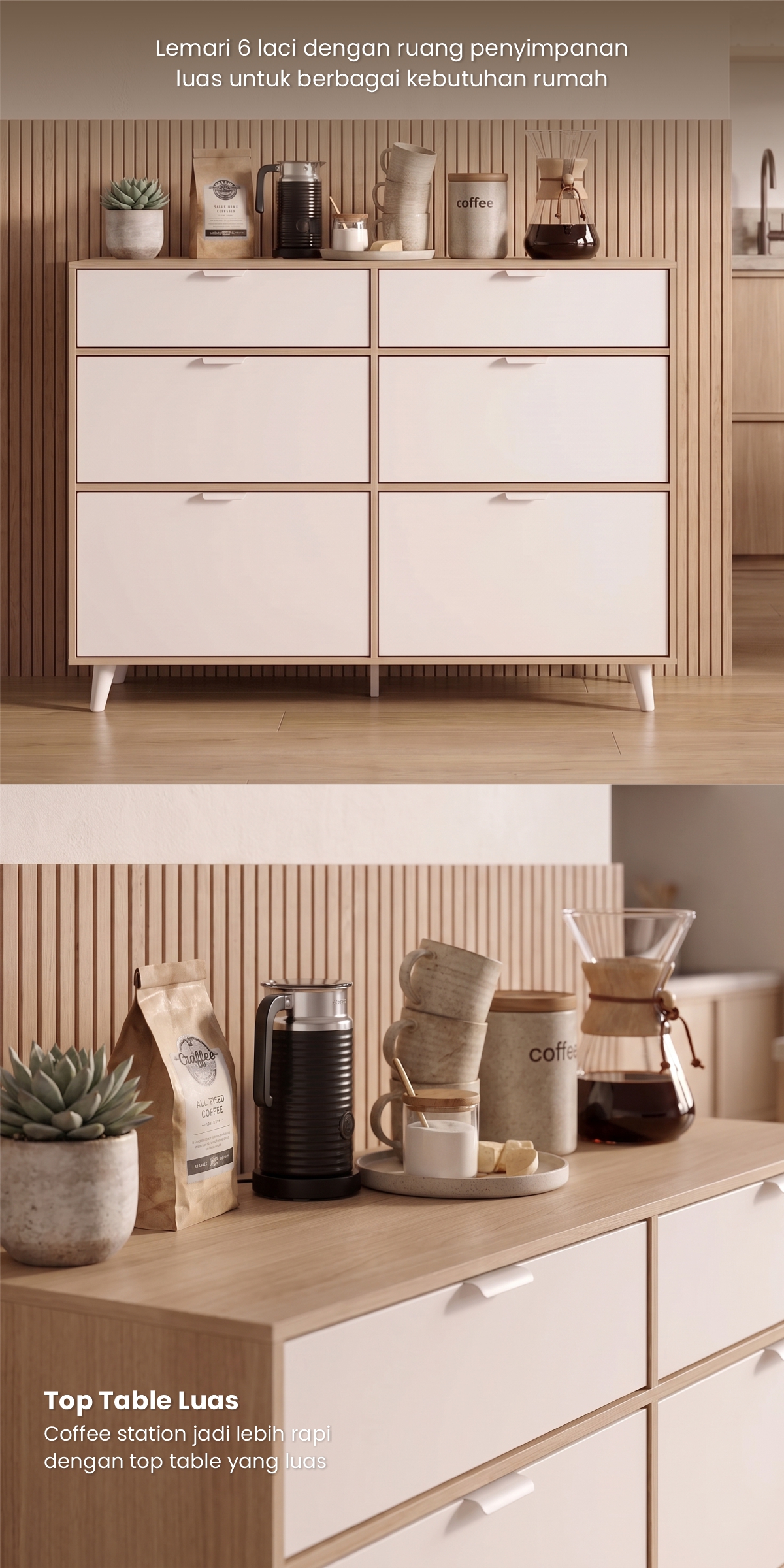 Infografik PIRA METROPOLIS -  BELATRIX CH3+3 LEMARI LACI / LEMARI SUSUN / DRAWER / LEMARI PENYIMPANAN warna PRO OAK - WHITE - PIRA METROPOLIS OX - halaman 2