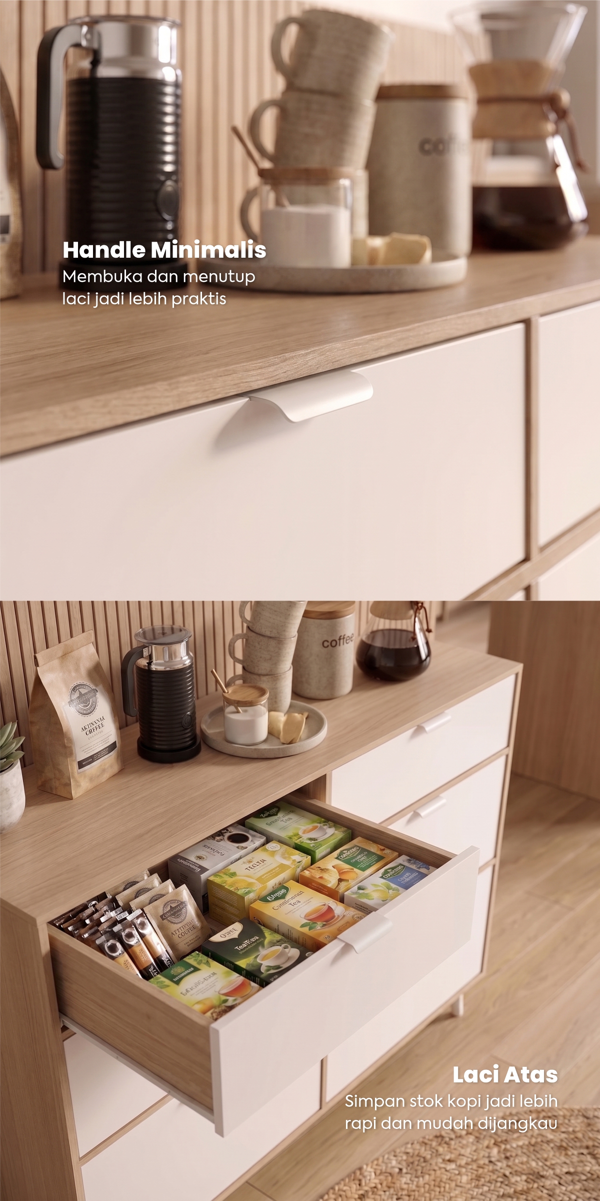 Infografik PIRA METROPOLIS -  BELATRIX CH3+3 LEMARI LACI / LEMARI SUSUN / DRAWER / LEMARI PENYIMPANAN warna PRO OAK - WHITE - PIRA METROPOLIS OX - halaman 3