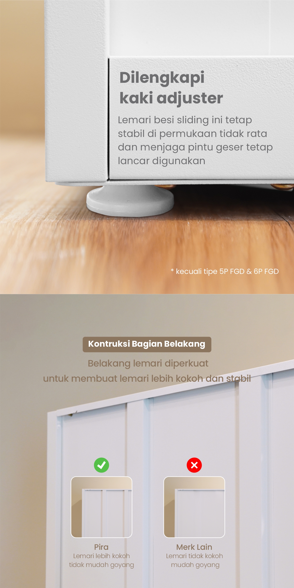 Infografik PIRA -  SCHON AVA 120 MWDSL LEMARI PAKAIAN BESI SLIDING / PINTU GESER warna WHITE - PIRA - halaman 5