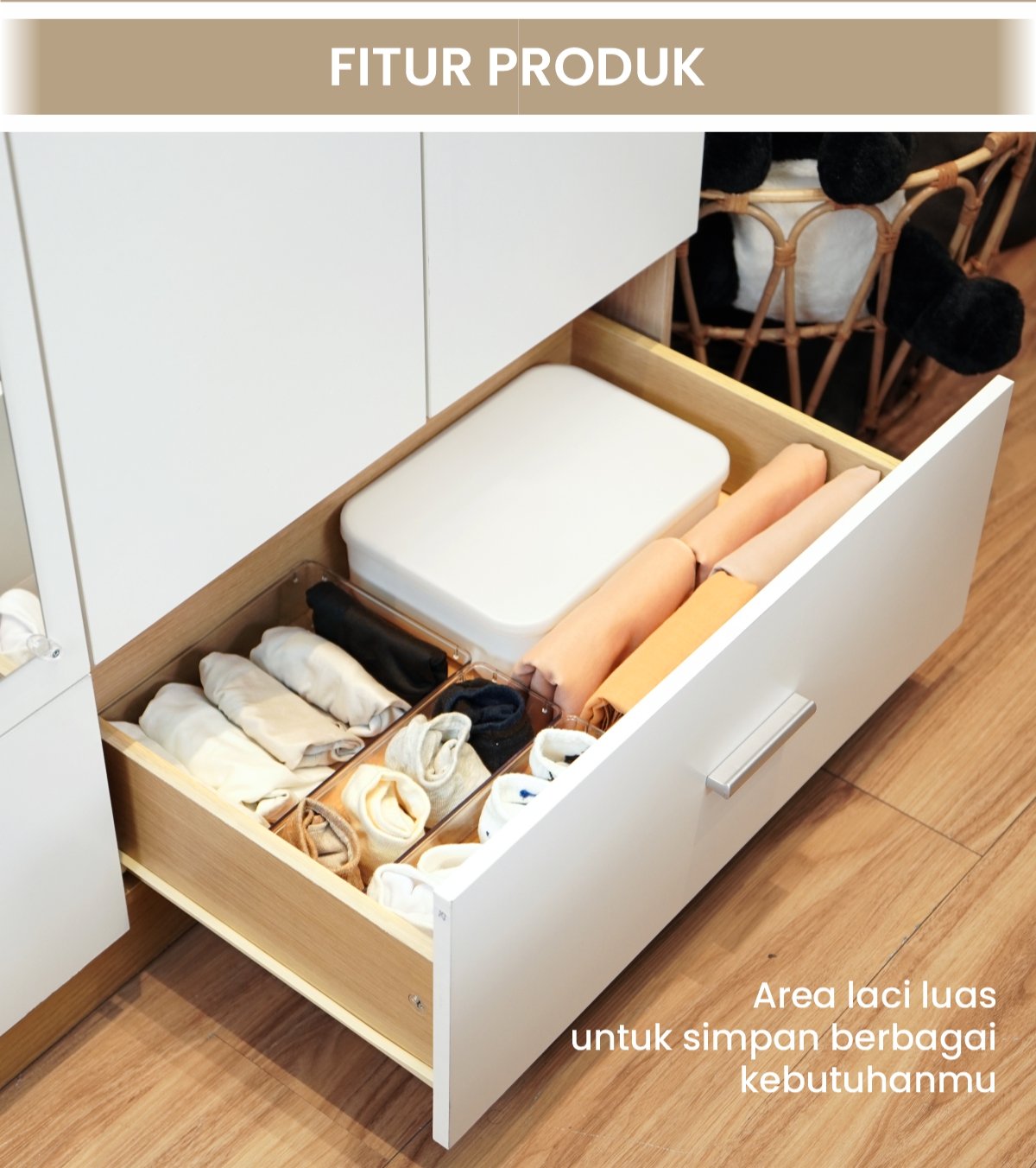 Infografik PIRA METROPOLIS OX -  ARUNA BL5P 3DR LEMARI PAKAIAN 5 PINTU / LEMARI BAJU DENGAN LACI warna PRO OAK - WHITE - PIRA METROPOLIS OX - halaman 3
