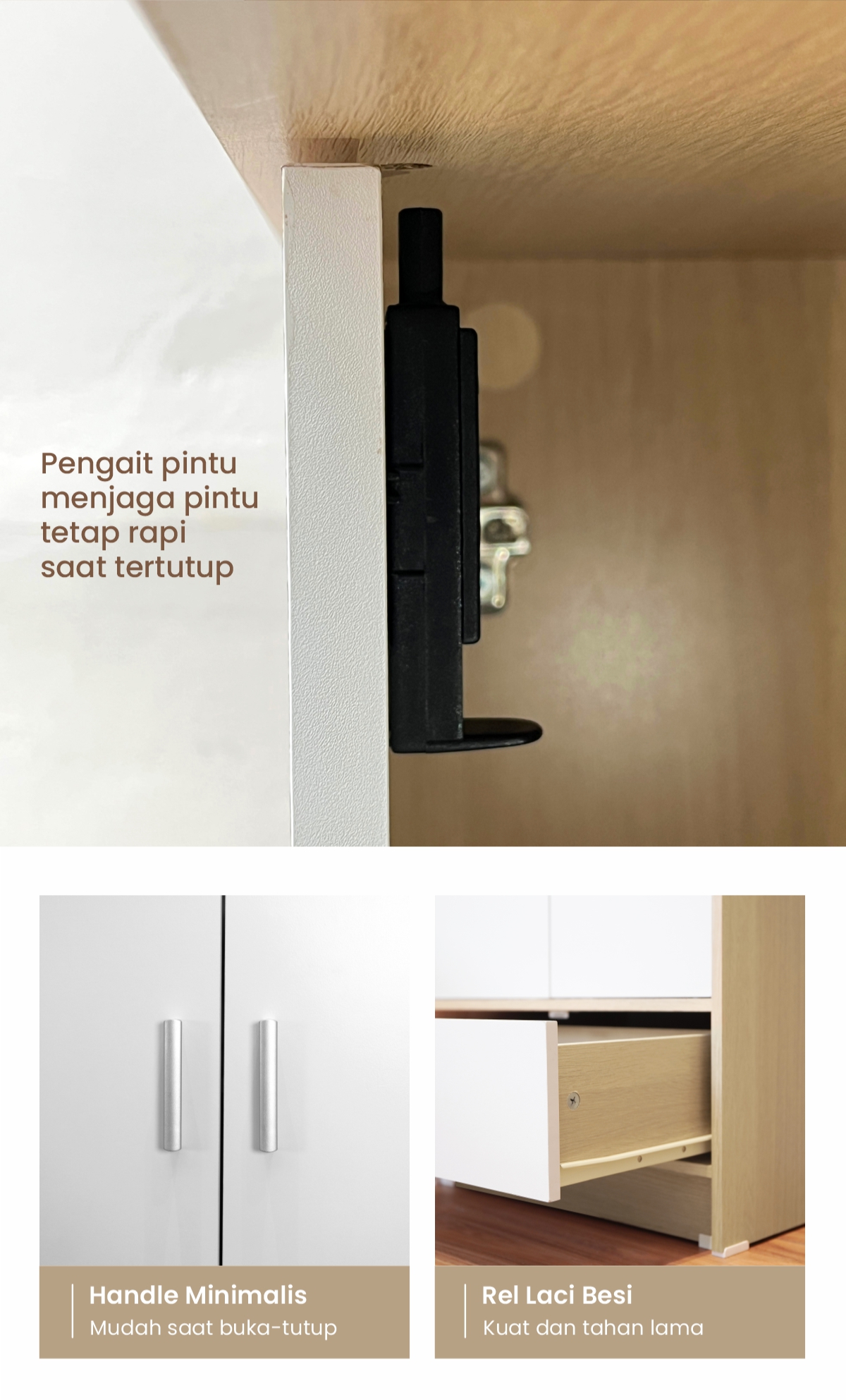Infografik PIRA METROPOLIS OX -  ARUNA BL5P 3DR LEMARI PAKAIAN 5 PINTU / LEMARI BAJU DENGAN LACI warna PRO OAK - WHITE - PIRA METROPOLIS OX - halaman 5